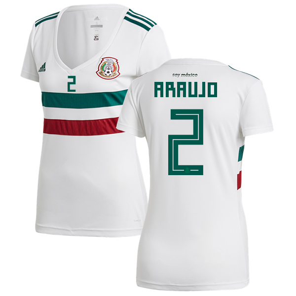 Women's Mexico #2 Araujo Away Soccer Country Jersey - Click Image to Close